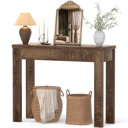 Armocity Console Table, Small Farmhouse Wood Entryway Table, Narrow Sofa Tables Behind Couch, Entry Table for Entrance, Hallway, Living Room, 32", Cracked Oak - color: Cracked Oak, size: 32"