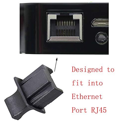 50PCS RJ45 Anti Dust Cover Cap Protector Protects Ethernet Hub Port by FENGQLONG (Black-Large)