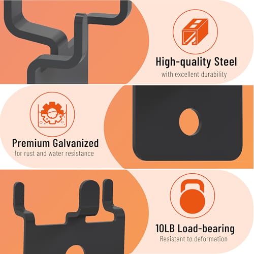 HUHOLE 20PC Black Pegboard Picture Hangers for 1/8 & 1/4 Inch Boards | U Shape Display Hooks with 10 lb Capacity for Pictures, Jewelry, Keys, Lanyards, Arts, Crafts and Retail - color: Black