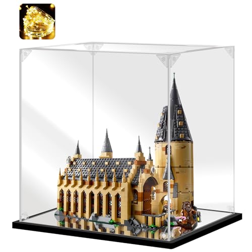 Acrylic Display Case for Collectibles Assemble Display Box for Lego 75954 Castle Building Set Clear Acrylic Case for Display Toys Action Figures(Black,13.8*9.8*15.7 inch) - size: 13.8*9.8*15.7 inch