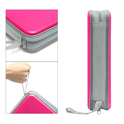 Siveit CD Case Holder, 80 Capacity CD/DVD Case Holders Wallet Hard Plastic CD DVD Disc Cases Storage Binder for Car Home Office Travel (Hot Pink) - color: Pink
