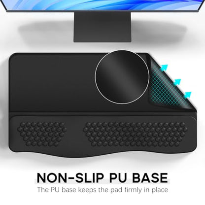 JIKIOU Keyboard Stand with Wrist Rest, Computer Keyboard Stand Pad with Non-Slip Base, Comfy Ergonomic Keyboard Riser Holder for Gaming Office Home 17.13x9.5 in Black