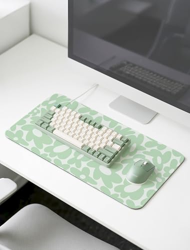 Cute Aesthetic Sage Green Keyboard Computer Desk Mat Pad Cute Sage Green, Desk Matt for Desktop, Keyboard Mats for Desk (31.5" x 15.8") - color: Sage Green