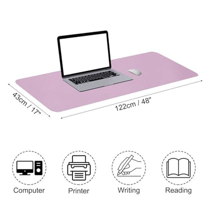 Patikil Desk Mat, 48"x17" Non-Slip Waterproof PU Leather Desk Pad, Dual Sided for Office/Home - Purple - color: Purple, size: 48"x17"