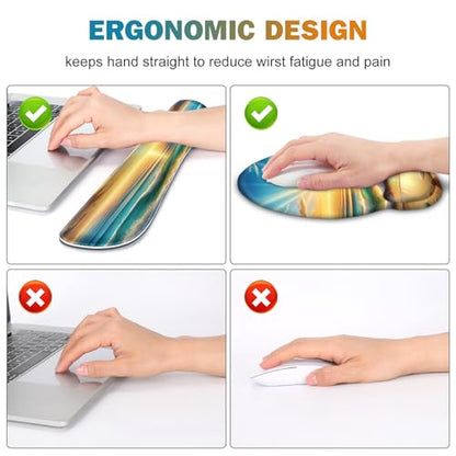 Gaming Mouse Pad, Large Desk Mat, Cute Desk Pad Protector, 4in1 XXL Mousepad + Keyboard Wrist Rest+Mouse Wrist Rest+Coaster Set with Ergonomic Desk Pad for Home Office Computer, Beach Sun Shell - color: Beach Sun Shell