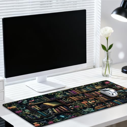 Witches Potions and Books Gaming Mouse Pad 35.4 x 15.7 Inches with Non-Slip Rubber Base, Smooth Cloth Surface Desk Keyboard Mat for Computer, PC, Laptop, Desktop - color: Witches Potions and Books