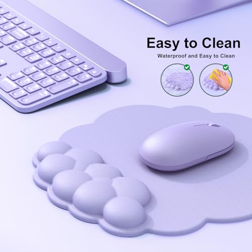 MOKURU Cloud Mouse Pad with Wrist Rest, Cloud Keyboard Wrist Rest, Mouse Pad Wrist Support, Ergonomic Keyboard Mouse Wrist Support (Purple) - color: Purple