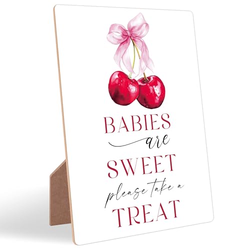 Babies Are Sweet Please Take A Treat, Cherry Wood Dessert Table Sign with Stand, Gift Table Sign Baby Shower, Treat Tables Decoration, Baby Shower Decorations, Gender Reveal Neutral Decorations,11 - color: Baby11