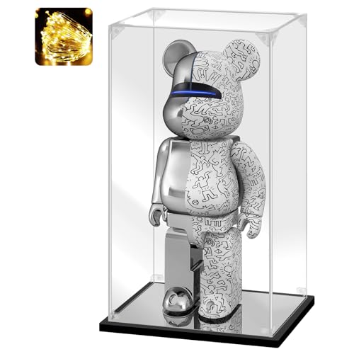 Acrylic Display Case for Collectibles Assemble Display Box for Bearbrick 1000% Clear Acrylic Case for Display Lego Toys Dolls Action Figures Storage(Black,15.4*9.8*29.1 inch) - size: 15.4*9.8*29.1 inch