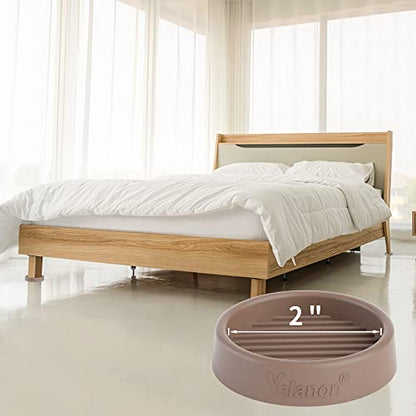Yelanon Furniture Coasters - 8 Pcs 2”Round Furniture Caster Cups - Non Slip Pads Hardwood Floors Non Skid Grippers Rubber Furniture Feet - Anti Slide Floor Protector for Bed Couch Stoppers Brown - size: 8pcs 2" Round