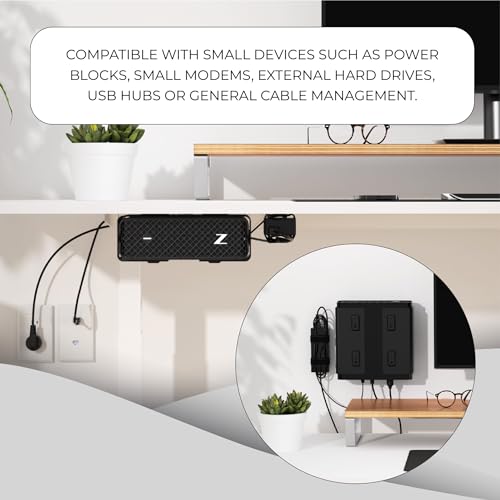 HumanCentric Universal Small Mounting Bracket Compatible with Small Devices, Modems, Power Blocks, Mount on the Wall or Under Your Desk, Vertically or Horizontally - size: Small & Micro