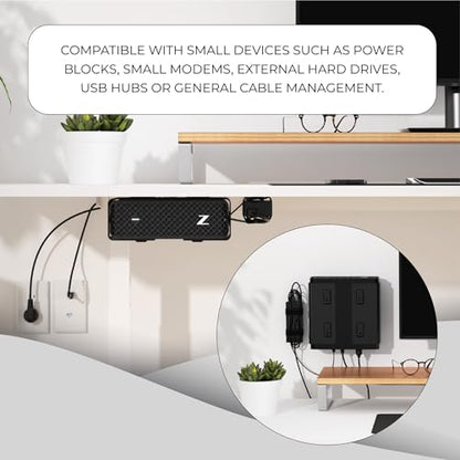 HumanCentric Universal Small Mounting Bracket Compatible with Small Devices, Modems, Power Blocks, Mount on the Wall or Under Your Desk, Vertically or Horizontally - size: Small & Micro