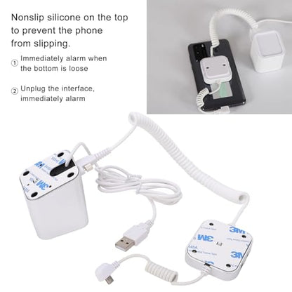 Display Stand, Anti Theft Cell Phone Display Stand,Greater Than Or Equal to 100dB Security Alarm, Fast Charging Infrared Remote Control Unlock for Exhibition(for Android Port, Without claw)