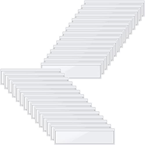 30 Pack Self-Adhesive Index Card Pockets with Top Open for Loading - Ideal Index Card Holder for Organizing and Protecting - Crystal Clear Plastic(1.2 x 4.4 Inches) - size: 1.2 x 4.4 Inches