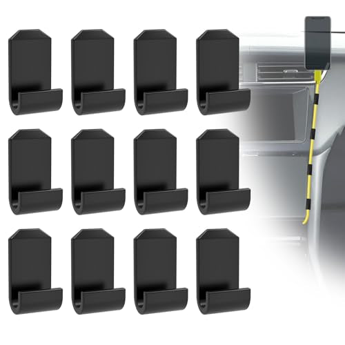 12 Pcs Car Trim Cable Clips, Car Cable Management Wire Organizer Cord-B(02) | Neatly Organize Cables for Vehicle Interior, Easy Installation, Ideal for Phone Chargers, Dash Cams and More - color: Black