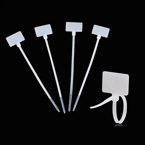 100 Pcs Write on Tags Wire Zip Ties Cable Mark Tags Nylon Power Marking Label (100pcs)