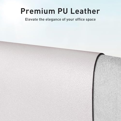 Aothia Large PU Leather Desk Pad Protector – Non-Slip Mouse Pad & Writing Mat for Office/Home, Waterproof, Easy to Clean (23.6" x 13.7", Pale Lavender White) - color: Pale Lavender White, size: 23.6" x 13.7"