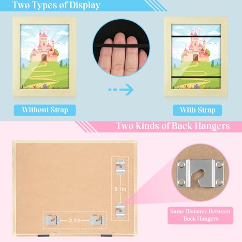 [2-Pack] Kids Art Frames, 8.5x11 Front Opening Kids Artwork Frames Changeable, Apricot Cream Artwork Display Storage Frame for Wall, Holds 50 Pcs, for 3D Picture, Crafts, Children Drawing, Hanging - color: Apricot Cream, size: 8.5x11"