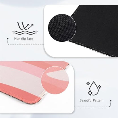iCasso XXL Large Mouse Pad, Rubber Base Mousepad with Stitched Edges, Big Computer Mouse Mat for Office, Home, Fluid - color: Pink Topographic