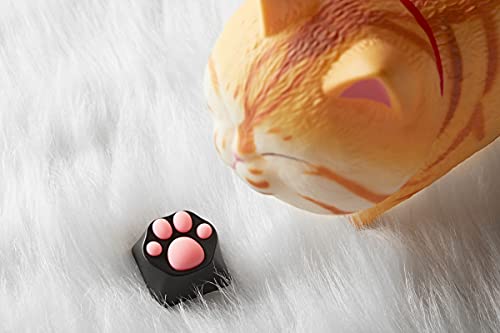 ZOMOPLUS Cute Keycaps,Novelty Cat-Claws Keycap 3D Model OEM Profile Keyboard Keycaps Squishy-Paws Custom Key Caps for Cherry MX Switches Mechanical Gaming Keyboard Catpaw ESC-Key Keycap(Black1pcs) - color: Black-1pcs
