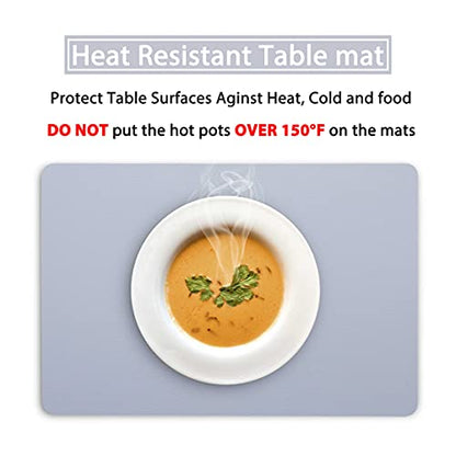 Wipeable Placemats Leather Table Mats Waterproof Heat-Resistant Easy to Clean for Dining Table Set Kitchen Table (2, Pale Blue) - color: Pale Blue, size: set of 2