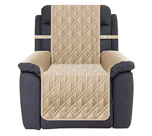 Ameritex Waterproof Nonslip Recliner Cover Stay in Place, Dog Chair Cover Furniture Protector, Ideal Recliner Slipcovers for Pets and Kids (Beige, 23") - color: Beige, size: 23"