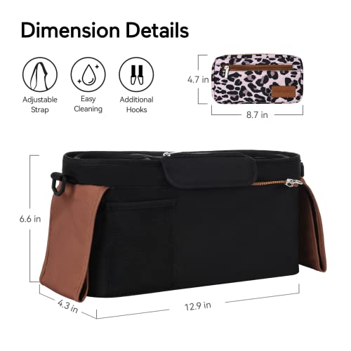 Large Stroller Organizer by Momcozy - color: Leopard