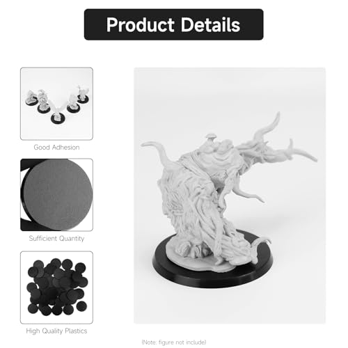 32Pcs 60mm/2.36inch Plastic Model Miniature Bases,4mm/0.16 Thick Circular War Figure Display Stands For Gaming Miniatures or Wargames Role Playing Board Game Figure Toy(32PCS-60mm-Black Round) - color: 32PCS-60mm-Black Round