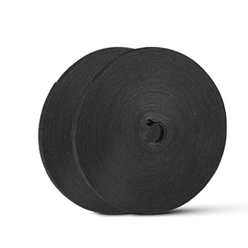 54 Yards x 1/2 Inch Reusable Cable Ties - BSELEYY Adjustable Cord Straps Cable Management Tape Cord Organization Straps Hook Loop Tape Cord Wrap for Home,Office, Wire Bundling (27Yd x 2 Rolls) - color: Black 54Ydx1/2in