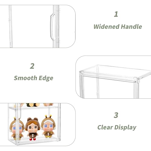 Acrylic Display Case for Collectibles 3 Tier Wall-Mounted Display Case with 2 Movable Plates Clear Display Cases for Figures with Magnetic Door Tall Display Box, 4 Pack - size: 4 Pack