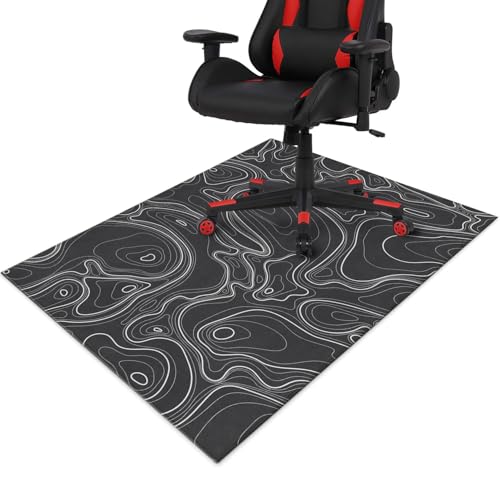 Gaming Chair Mat for Carpet Hardwood Tile Floor,36"x48" Gaming Rug for Gaming Room, Under Desk Non Slip Gamer Rug,Low-Pile Game Room Rug,Rubber Backing Large Gaming Chair Floor Mat,Topographic Contour - color: Topographic Contour