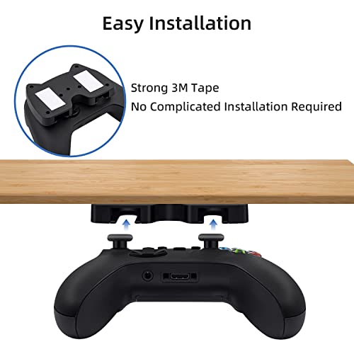 Mcbazel Under Desk Mount for Xbox Series X/S, Xbox One X/S, Xbox One, Xbox 360, Switch Pro Controller, Table Stand Holder Compatible with Xbox and Switch Pro Controller - Black - color: Black