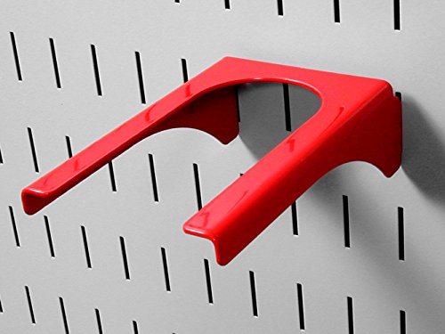 Wall Control 2in Handle Bracket Slotted Metal Pegboard Hook Pegboard and Slotted Tool Board - Red - color: Red
