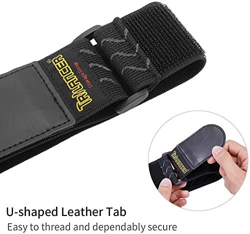 Trilancer Elastic Cinch Straps with Anti-Slip Strips, 2" x 18"(8 Pack) Hook and Loop Storage Strap with Buckle, Bundling Straps for Extension Cords, Cables, Ropes, Hoses, Bike, Boat, Pant Garters - size: 18"(8 pcs)