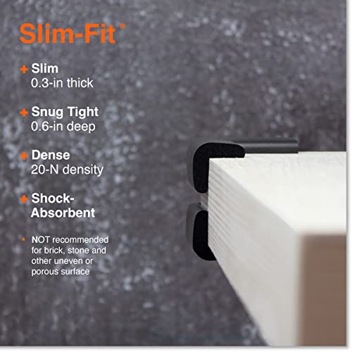 Roving Cove Slimfit Corner Protector for Baby Proofing (8 Small Corners), Soft Rubber Foam Furniture Corner Bumper Guards, 3M Adhesive Pre-Taped, Onyx Black - color: Onyx Black, size: Small 8 Count (Pack of 1)