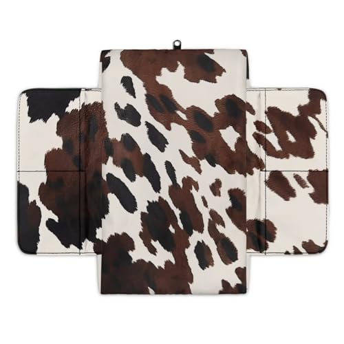 Wanyint Black Brown Cow Print Car Center Console Armrest Cover Anti-Slip Armrest Storage Box Mat Anti-Scratch Middle Console Pad Protective Cover Universal Fit Most Vehicle, SUV, Truck - color: Black Brown Cow Print