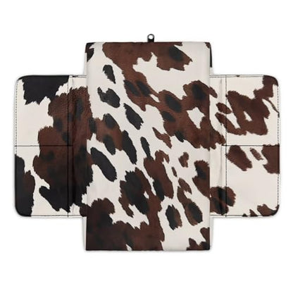 Wanyint Black Brown Cow Print Car Center Console Armrest Cover Anti-Slip Armrest Storage Box Mat Anti-Scratch Middle Console Pad Protective Cover Universal Fit Most Vehicle, SUV, Truck - color: Black Brown Cow Print