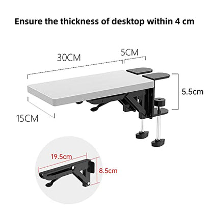 OUGIC Ergonomic Desk Extension Tray, 30 x 15 cm, Clamp Without Perforation, Foldable Keyboard Drawer Tray, Wrist Rest, Computer Stand - color: White., size: 15cm*30cm