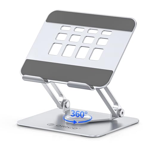 ORICO 360° Rotating Tablet Stand, Height Adjustable Aluminum Alloy Holder for Desk, Foldable Design for iPad Pro/Air/Mini up to 12.9", Samsung Galaxy Tab, Kindle & Switch - FB2, Silver - color: Silver