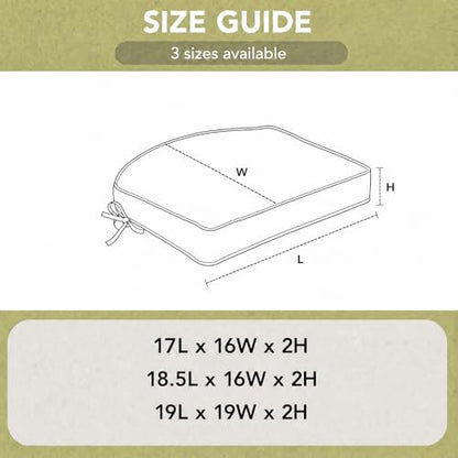 Outdoor Chair Cushions, Fade-Resistant & Water-Resistant, D Shaped Patio Furniture Seat Chair Pads Replacement with Ties, Non-Slip Bottom, Removable Cover, Set of 6, 17 x 16 Inch, Beige - color: Beige, size: 17" x 16" 6 Pack