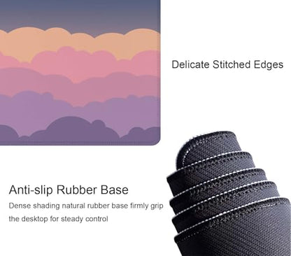 Gaming Mouse Pad Large,Cute Clouds Purple Mouse Pad Gaming Mouse Mat Desk Pad,31.5 x 11.8 Desk Mat Mouse Pads for Desk,Extended Keyboard Mousepad with Non-Slip Base and Stitched Edge - color: Cute Clouds Purple