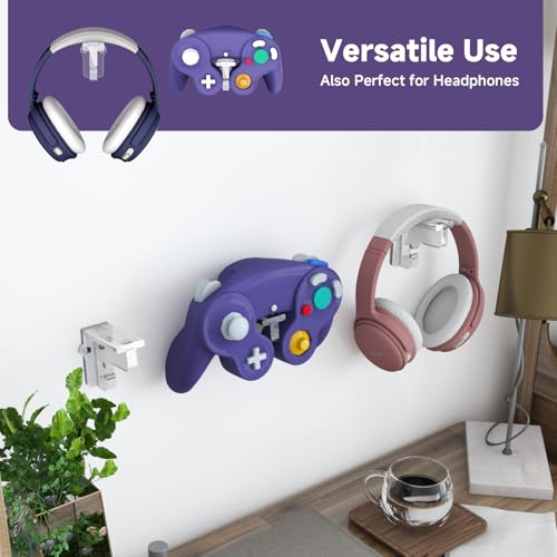 CaSZLUTION Wall Mount Holder for GameCube Controller, Clear Acrylic Stand | 1 Pack Screw Mount Hanger, Compatible with Wired & Switch 2 Wireless GameCube Controllers, Sturdy Clear Acrylic