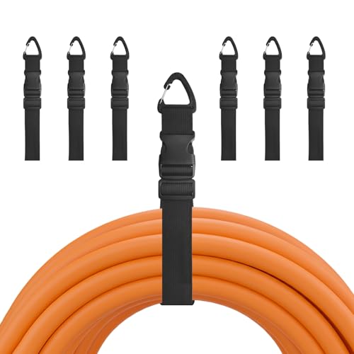 7PCS Heavy Duty Extension Cord Holder Organizer, 17.72IN Adjustable Storage Straps with Triangle Clips, 50lbs Capacity Hanger for Garage Organization, Workshop, RV&Garden Hose Management(1IN*17.72IN) - color: 1inch Width, size: 17.72Inch Length