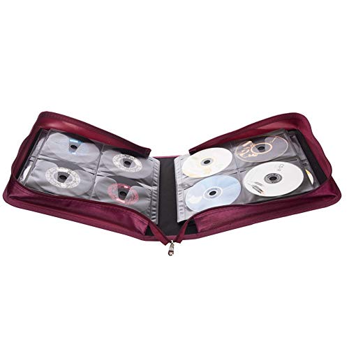 256 Capacity CD/DVD case Wallet, Storage,Holder,Booklet （Rose） - color: 256 Rose