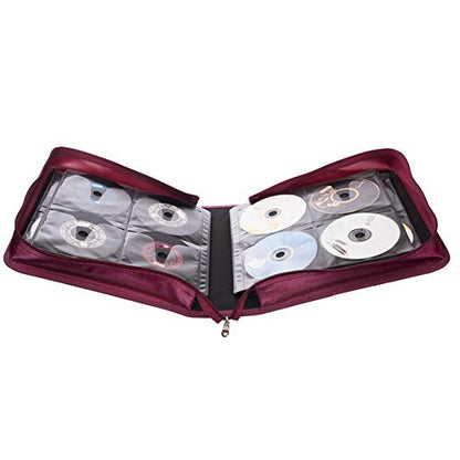 256 Capacity CD/DVD case Wallet, Storage,Holder,Booklet （Rose） - color: 256 Rose