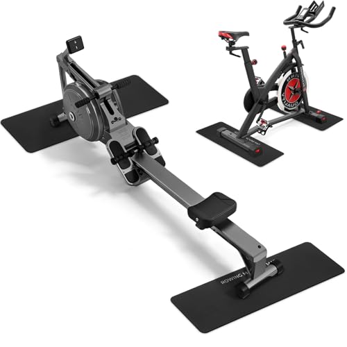 TOBWOLF 2PCS Non-Slip Mat Compatible with Peloton Bike, Concept 2 Rowing Machine, Exercise Bike Mat, Mat Protect Hardwood Floor Carpet for Home Gym, Workout Mat for Bike Trainer, Stationary Spin Bike - color: 3MM Rowing Machine Mat