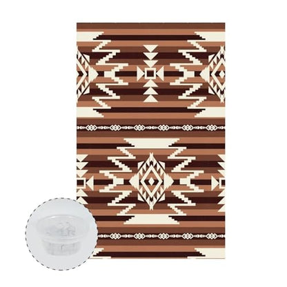 Brown Sofa Headrest Covers Recliner Headrest Protector Cover Aztec Wrinkle Resistant Recliner Couch Head Rest Covers Protector for Sofa Couch 2 Pcs - color: Brown Aztec