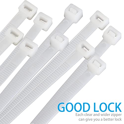 Long White Zip Ties 36 inch Heavy Duty, Premium Large Zip Ties 36 inch Cable Ties with 175 lbs Thick Zipties for HVAC Outdoor use, 12 PCS - color: White