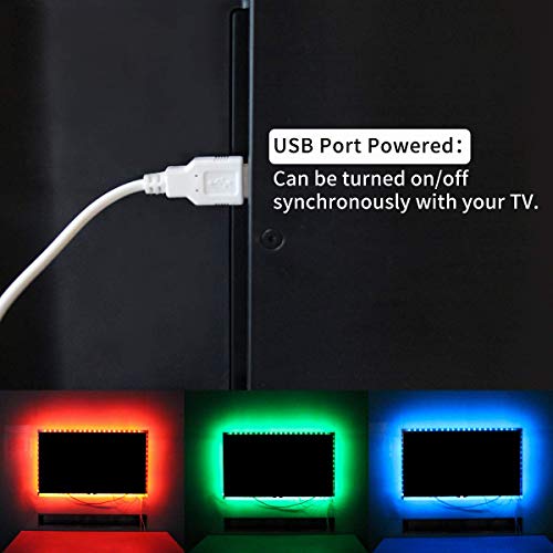 Bason TV LED Backlight for 55-65 inch TV, Bluetooth APP & Remote Control Strip Lights, Immersive Music Sync RGB USB Bias Lighting, Ambient TV Backlighting for Gaming, Movie & Home Theater Setup