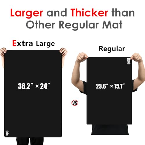 Extra Large Silicone Mat for Resin 36.2" x 24", 2MM Thick Silicone Craft Mat for Table, Multifunction Silicon Matt for Kitchen Countertop Protector Heat Resistant Placemat by Foepoge(Black) - color: Black, size: 36.2" x 24"